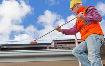 School Green soft wash roof cleaning